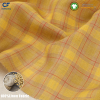 Tissu de chemise à carreaux personnalisé - Nouveau style estival pour femme - Tissu de chemisier 100% lin - Tissu de robe écologique teint en fil tissé