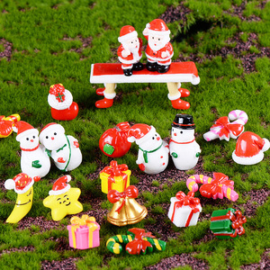 Figuras en Miniatura Navideñas, Mini Manualidades de Resina, Adornos de Santa Claus, Muñeco de Nieve y Alce, Kit de Decoración para Jardín de Hadas Navideño DIY - Product Image 2