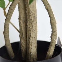 Ficus artificiel avec troncs en bois naturel et feuillage dense, plante d'intérieur de taille moyenne pour la maison et le bureau