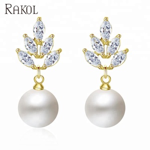 RAKOL EP499 Boucles d'oreilles de luxe en zircon cubique pour mariage - Product Image 6