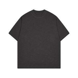 Camiseta Casual de Cuello Redondo para Hombre, Manga Corta, Color Sólido, Mezcla de Bambú y Algodón, 300gsm, Corte Holgado - Product Image 5