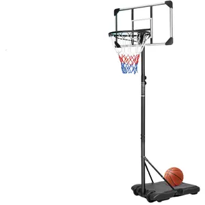 نظام كرة السلة هوب والهدف حامل ارتفاع قابل للتعديل مع لوحة خلفية 44 بوصة ، عجلات معدات كرة السلة
