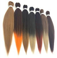 Extensions de cheveux synthétiques pré-étirées professionnelles de 52 pouces, texture Yaki, pour tresses, résistantes à l'eau chaude