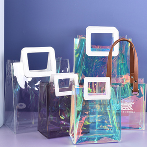 Reasuble Eco Large Waterproof Vinyl Jelly Clear Shopping Handbag Custom Transparent Neon Plastic PVC Tote Beach Bag