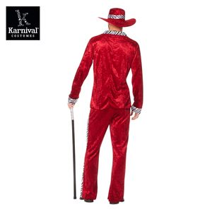 Traje <span class=keywords><strong>de</strong></span> <span class=keywords><strong>gangster</strong></span> rojo <span class=keywords><strong>de</strong></span> los años 70 y 80 para <span class=keywords><strong>hombre</strong></span>, ideal para Halloween, carnaval, fiestas y actuaciones, estilo TV/cine, chaqueta y pantalones. - Product Image 3
