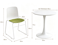 Ensemble de table et de chaises de réception rondes modernes pour boutique, salon, exposition, salle d'attente