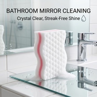 Éponge en mousse de mélamine compressée en forme de S, très résistante, 9 couleurs, pour surfaces multiples, salle de bain, cuisine, tampon de lavage