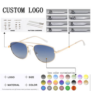 Pilot Style Sunglasses Full Rim Oval Metal Frame UV400 Protection Unisex Adult <b>Driving</b> - Product Image 2