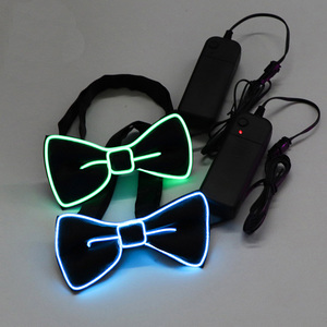 Pin-powered Light-Up <span class=keywords><strong>BOW</strong></span> TIE hài hước có thể điều chỉnh EL dây <span class=keywords><strong>BOW</strong></span> TIE cho lễ hội tiệc cưới hiệu suất - Product Image 4