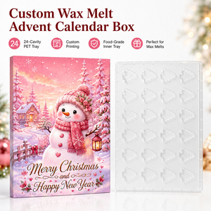 Caja de <span class=keywords><strong>Calendario</strong></span> de <span class=keywords><strong>Adviento</strong></span> Personalizada para Ceras Aromáticas de Navidad, Bandeja de PET de 24 Cavidades, Caja de Regalo de Navidad con Cavidades en Forma de Árbol - Product Image 2