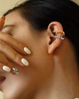 Vente en gros de boucles d'oreilles en or massif 18 carats AU750, sans perçage, à clipser, bijoux en or véritable de luxe pour femmes