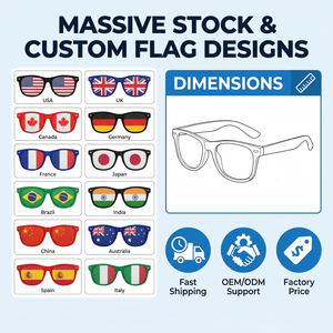 2026 World Cup National Flag Sunglasses Soccer Fans Glasses for USA <strong>Canada</strong> Mexico Match Football Party Favors Cheering Souvenirs - Product Image 3