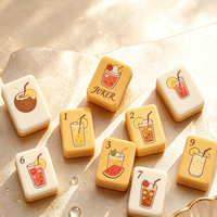 Jeu de Mahjong imprimé rouge, blanc et bleu, tuiles flottantes Americana, cadeau pour les fêtes américaines, Jour de l'Indépendance, jeu de fête estivale