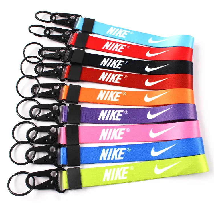 Factory Cheap Sublimation Logo Eagle Mouth Buckle Event Keychain Short Lanyard