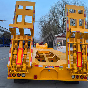 Best Verkopende 3 Assen Dieplader Oplegger 60 Ton Transport Cargo Equipment Gooseneck Lage Flatbed Oplegger - Product Image 5