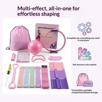 Ensemble de ballon de yoga et anneau de Pilates en PP, surface lisse, pour fitness à domicile, bande de résistance pour la récupération post-partum et le remodelage corporel complet