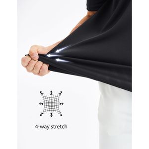 Camiseta Personalizada de Manga Corta Negra para Hombre, Tejido Piqué, Transpirable, de Secado Rápido, Color Sólido Informal, Corte Regular, 100% Poliéster - Product Image 6
