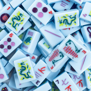 Juego de Fichas de Mahjong Cuadradas de Acrílico Azul Aciano de Lujo, Fichas de Mahjong Americanas Multicolores de una Sola Capa, Línea <span class=keywords><strong>Americana</strong></span> OMM - Product Image 1