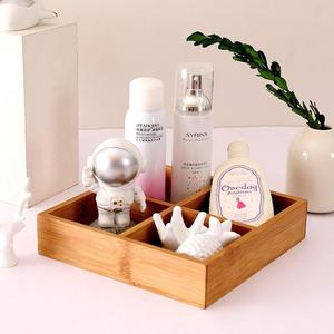 Bamboo Four Compartment Storage <b>Box</b> 1L With Partitions For <b>Makeup</b> Desktop Organizers - Product Image 3