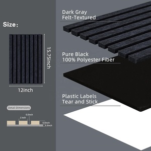 Panneaux insonorisants pour décoration murale intérieure 12 "X 15.8" Dark Drey Panneau acoustique autocollant à double couche en PET pour bureau - Product Image 2