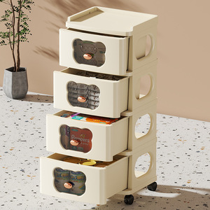 <span class=keywords><strong>Petit</strong></span> chariot de rangement en plastique <span class=keywords><strong>pour</strong></span> la maison, organisateur de collations et de jouets <span class=keywords><strong>pour</strong></span> le salon, armoire mobile multi-niveaux <span class=keywords><strong>pour</strong></span> bébé - Product Image 4