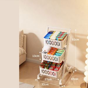 Chariot de cuisine roulant en plastique, étagère de rangement pour épices, panier à fruits et légumes, organisateur polyvalent – Vente chaude - Product Image 4