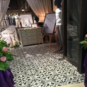 Piastrella Decorativa in Ceramica Dipinta a Mano con Motivo Arabesco Antico 8''x8'' per Pareti e <span class=keywords><strong>Pavimenti</strong></span> - Product Image 5