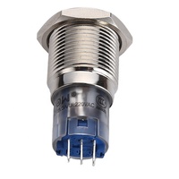 Interrupteur à bouton-poussoir en métal à verrouillage à tête ronde ONPOW 16mm de haut avec 1NO1NC (LAS2GQH-11Z/S) CE, CCC,RoHS,REECH