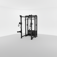 Station multifonctionnelle de musculation à domicile avec rack de force à câbles, barre de traction dorsale et machine d'entraînement fonctionnel pour la traction basse