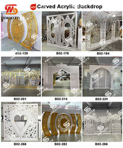 SMOOTH New Arrival Wedding Free <b>Standing</b> White Pvc Background Acrylic Arch <b>Backdrop</b> Stage Decoration - Product Image 6