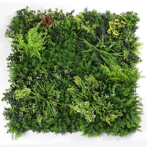 Haie de buis d'extérieur avec fleur gazon artificiel feuillage <span class=keywords><strong>vert</strong></span> panneau mural pour la vie privée déco de jardin verticale - Product Image 4