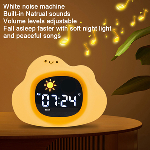 Groothandel Slimme Kinderen Led Nachtlampje Alarm Bureau & Tafelklokken Naast Tafel Kleine Slaap Trainer Digitale Klokken Met Witte Ruis - Product Image 2