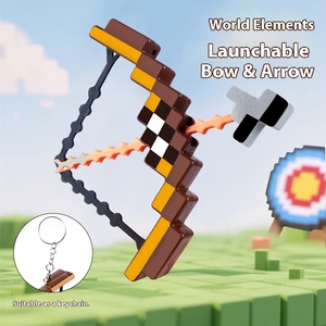 Mine Pixel Craft Mini juguete arco flecha PVC suave bomba llavero lindo estilo <span class=keywords><strong>de</strong></span> dibujos animados UV impreso silicona Metal venta al por mayor joyería juguete - Product Image 2