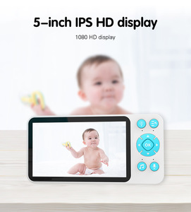 <span class=keywords><strong>Babyphone</strong></span> intelligent C8 Tuya WIFI 5 pouces 8MP 1080p HD avec vision nocturne, vidéo, zoom PTZ sans fil, berceuses, capteur de température et application - Product Image 2