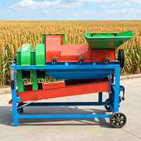Machine à décortiquer le maïs portable multifonctionnelle avec roues, facile à utiliser pour le maïs, le soja, le sorgho et le millet