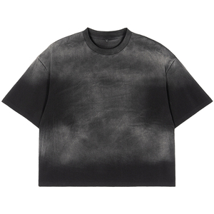 Ropa de calle a la moda con cuello redondo y hombros caídos camiseta Vintage <span class=keywords><strong>Zone</strong></span> Washed Faded de algodón con gráfico personalizado Odm camisetas en blanco - Product Image 6