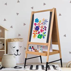 Chevalet d'art en bois 3 en 1 pour enfants avec tableau <span class=keywords><strong>magnétique</strong></span> double face, tableau effaçable à sec <span class=keywords><strong>et</strong></span> rouleau de papier - Product Image 2