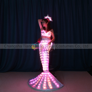 Costume da Sirena LED Fatto a Mano, Abbigliamento Luminoso per Spettacoli, Coda di Sirena con Paillettes Luminose per Feste in Bar, Spettacoli di Danza, Vendita all'Ingrosso - Product Image 5