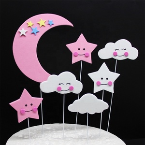 Luna nube estrella sonrisa pastel Topper bebé ducha hornear postre Decoración <span class=keywords><strong>de</strong></span> cumpleaños aniversario suministros niño dulce regalos - Product Image 1