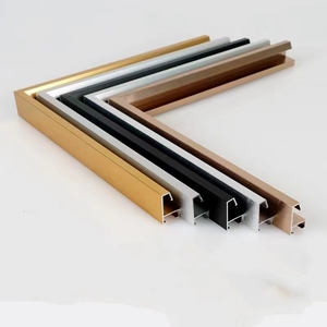 Tủ bếp tối giản mạ vàng đen, cửa tủ bằng nhôm, khung nhôm, cửa kính tủ bằng nhôm - Product Image 1