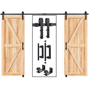 Kit de herrajes y manijas de nuevo diseño, Kit de herrajes para puertas de Granero corredizas lisas y silenciosas, polea básica tipo J - Product Image 3
