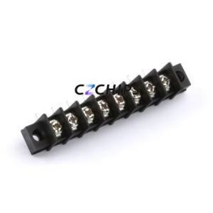 MX25RM-7.62-08P-BK01-Cu-S-A Barrier Terminal Block Bent Lead Through Hole,P=7.62mm Connector Two Sides 7.62mm 1x8P Right Angle - Product Image 1