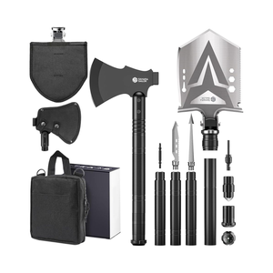 Pioche de survie Sahara Sailor, hache tactique en acier à haute teneur en carbone, <span class=keywords><strong>combo</strong></span> hachette de <span class=keywords><strong>camping</strong></span>, 4 poignées d'extension épaissies (20-39,5 pouces) - Product Image 1