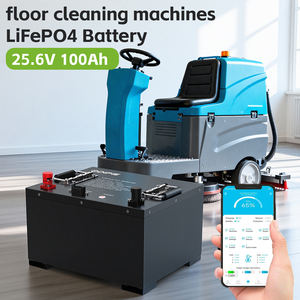 中国工場製 CE認証 リチウム電池 24V 25.6V 100Ah 2.56kWh ディープサイクル LiFePO4 バッテリー CAN/RS485 Bluetooth搭載 床洗浄機用 - Product Image 1