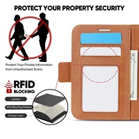 Étui de téléphone en cuir détachable 2 en 1 avec blocage RFID, porte-cartes, couverture rabattable avec aimant pour iPhone Duo 18 Fold
