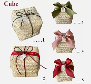 YULIN JIAFU 1 Stück Mini Umweltfreundliche Rechteckige Seegras- & Bambus-Hochzeitsgeschenkbox mit Schleifenband Aufbewahrungskorb - Product Image 5