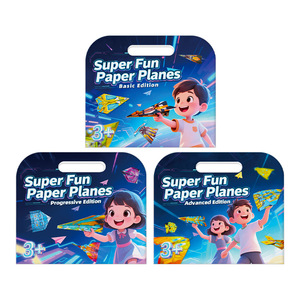 Avion en papier éducatif pour enfants en version anglaise à faire soi-même, jouet d'origami pour le développement des compétences pratiques, artisanat en papier éducatif amélioré - Product Image 6