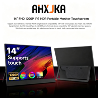 Monitor Portátil IPS Táctil de 14 Pulgadas, 1920x1200, 60Hz, USB-C, FHD, 16:10, Pantalla Externa para Laptops/Macs/Juegos/Oficina