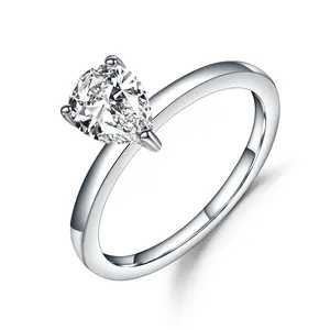 Abiding Cubic Zirconia Rings For Women Valentine Gift Genuine 925 Sterling Silver White CZ Ring Fine Jewelry