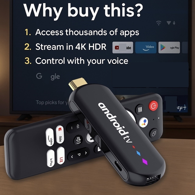 H96 Max Smart TV Stick Android 14.0 Amlogic S905L TS Quad Core 2GB RAM + 16GB ROM 4K HD TV Stick 2.4G WiFi Video Stick